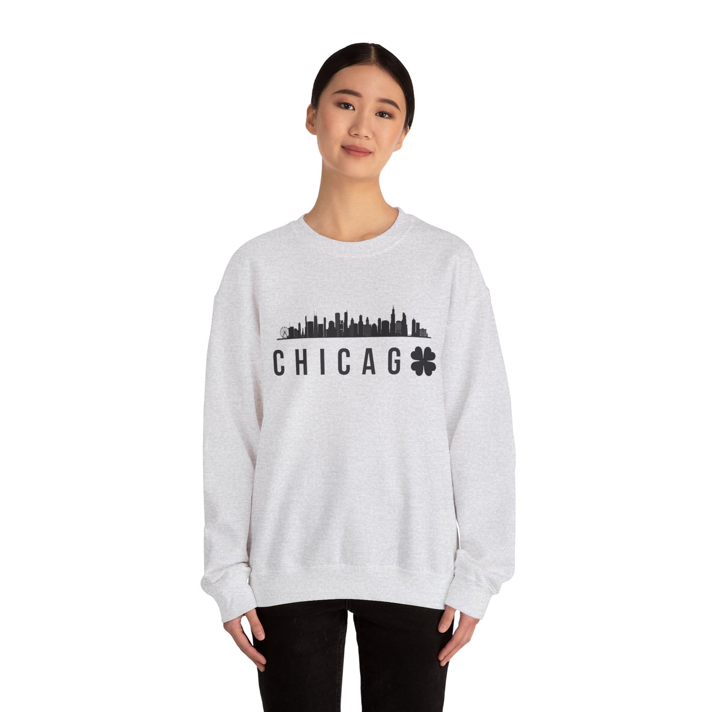 Saint Patrick's Day Chicago Skyline Crewneck Sweatshirt