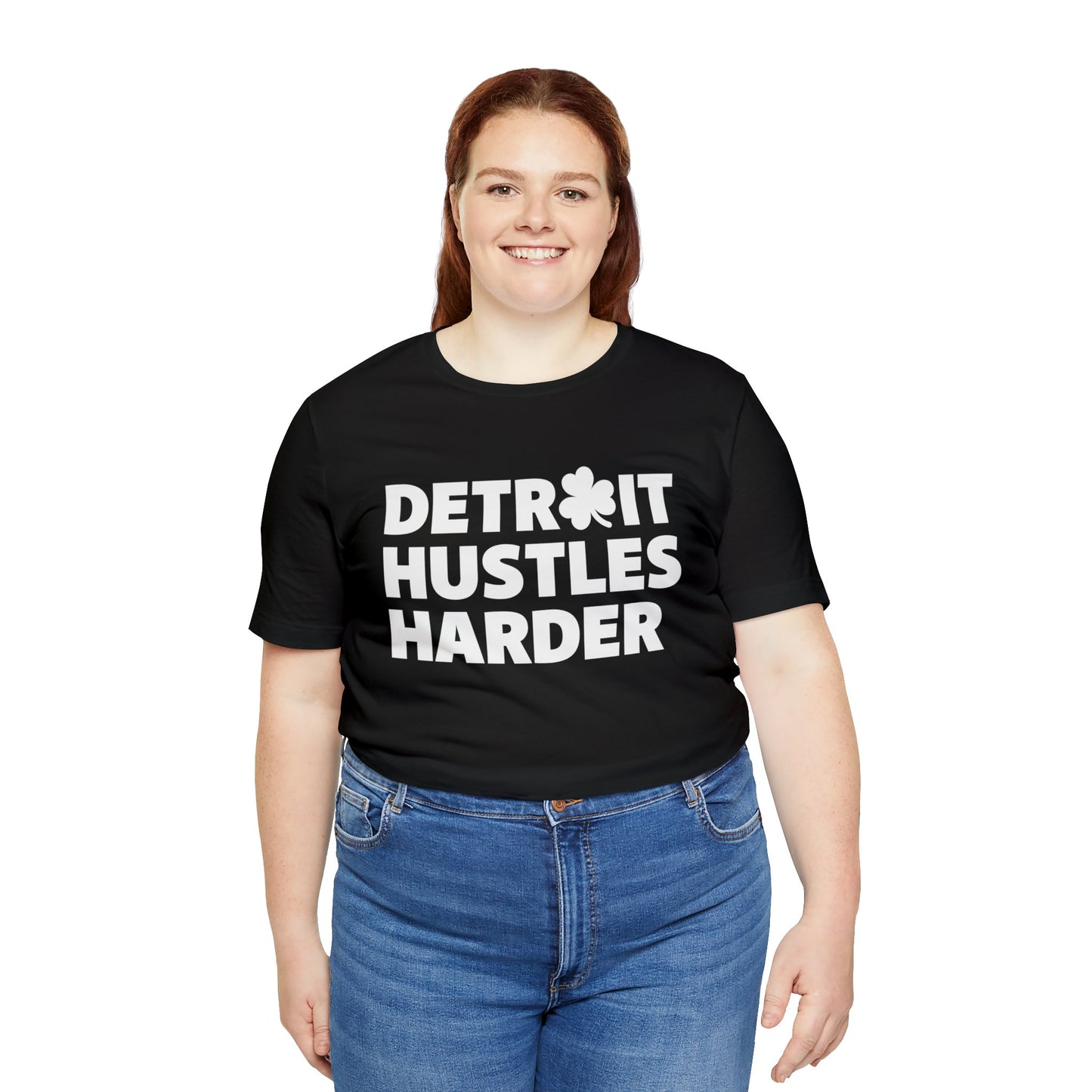 Detroit Hustles Harder Unisex Jersey Tee: Wear Your Hustle with Pride