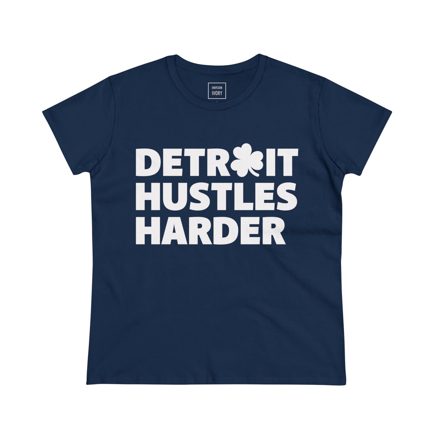 Detroit Hustles Harder Women's Tee: Embrace the Motor City Spirit