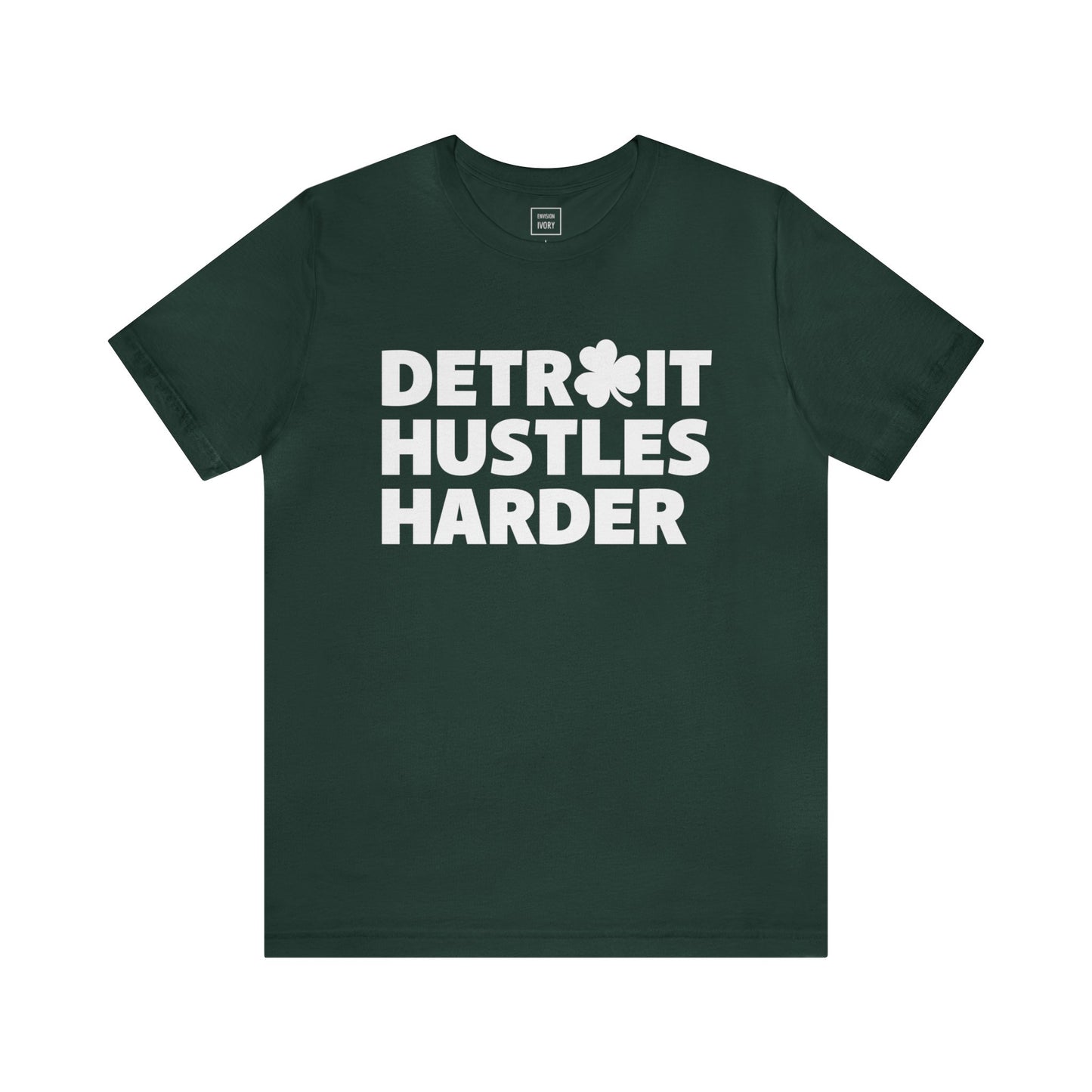 Detroit Hustles Harder Unisex Jersey Tee: Wear Your Hustle with Pride