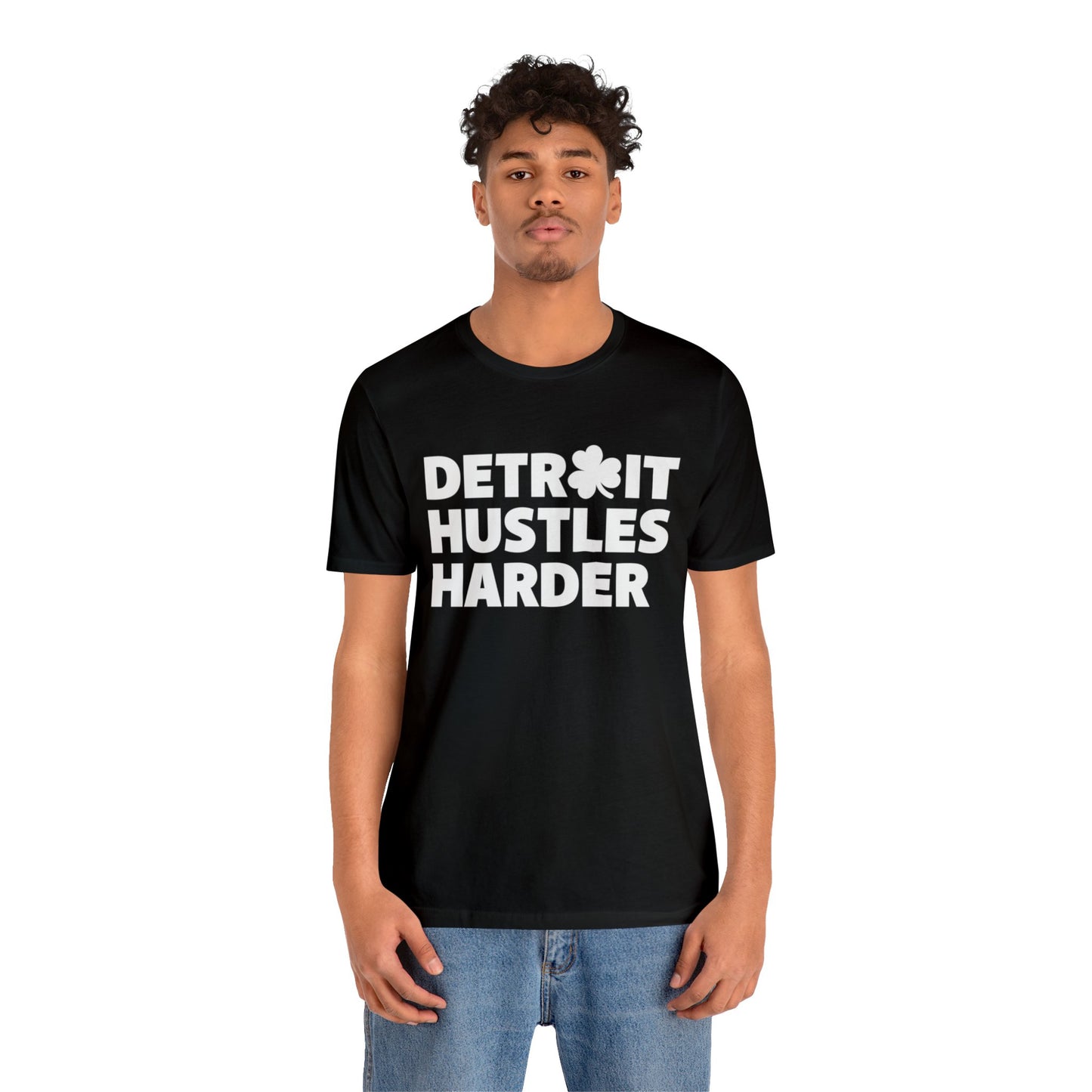 Detroit Hustles Harder Unisex Jersey Tee: Wear Your Hustle with Pride