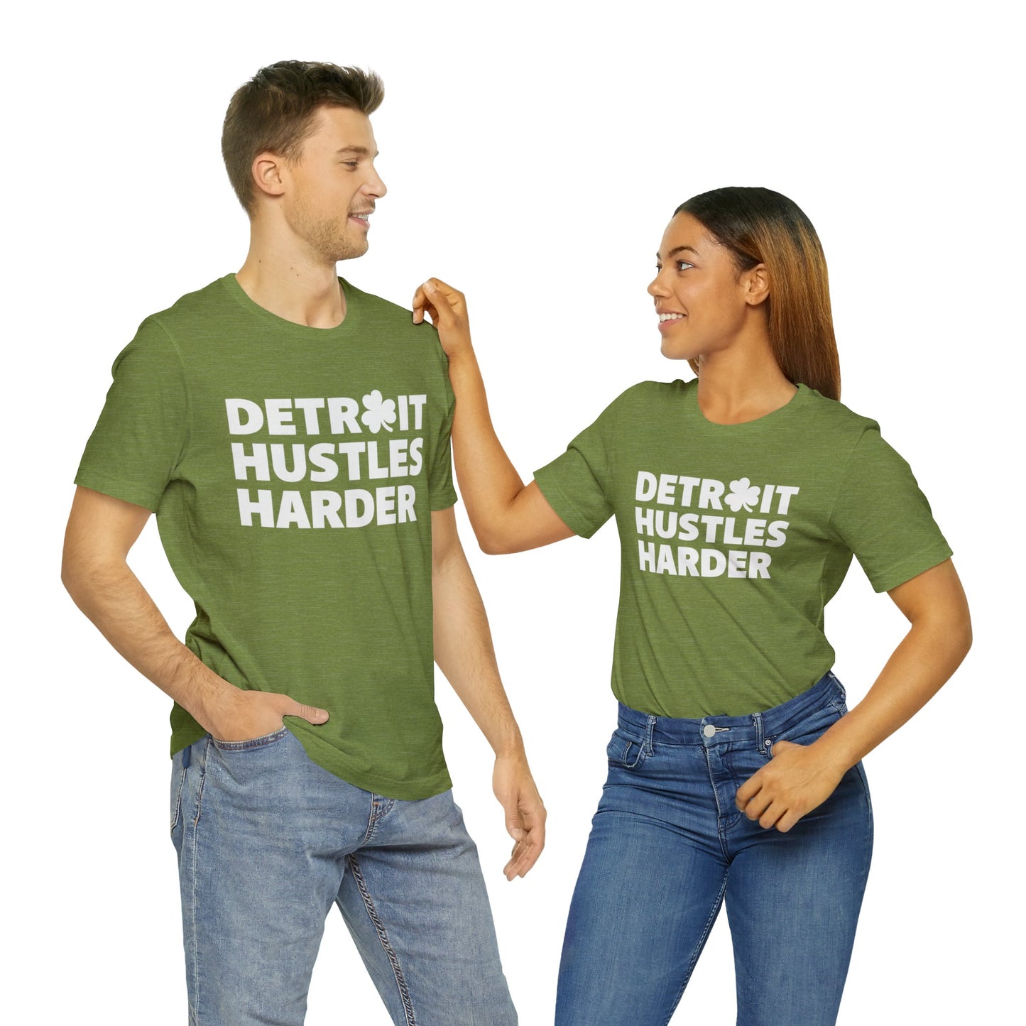 Detroit Hustles Harder Unisex Jersey Tee: Wear Your Hustle with Pride