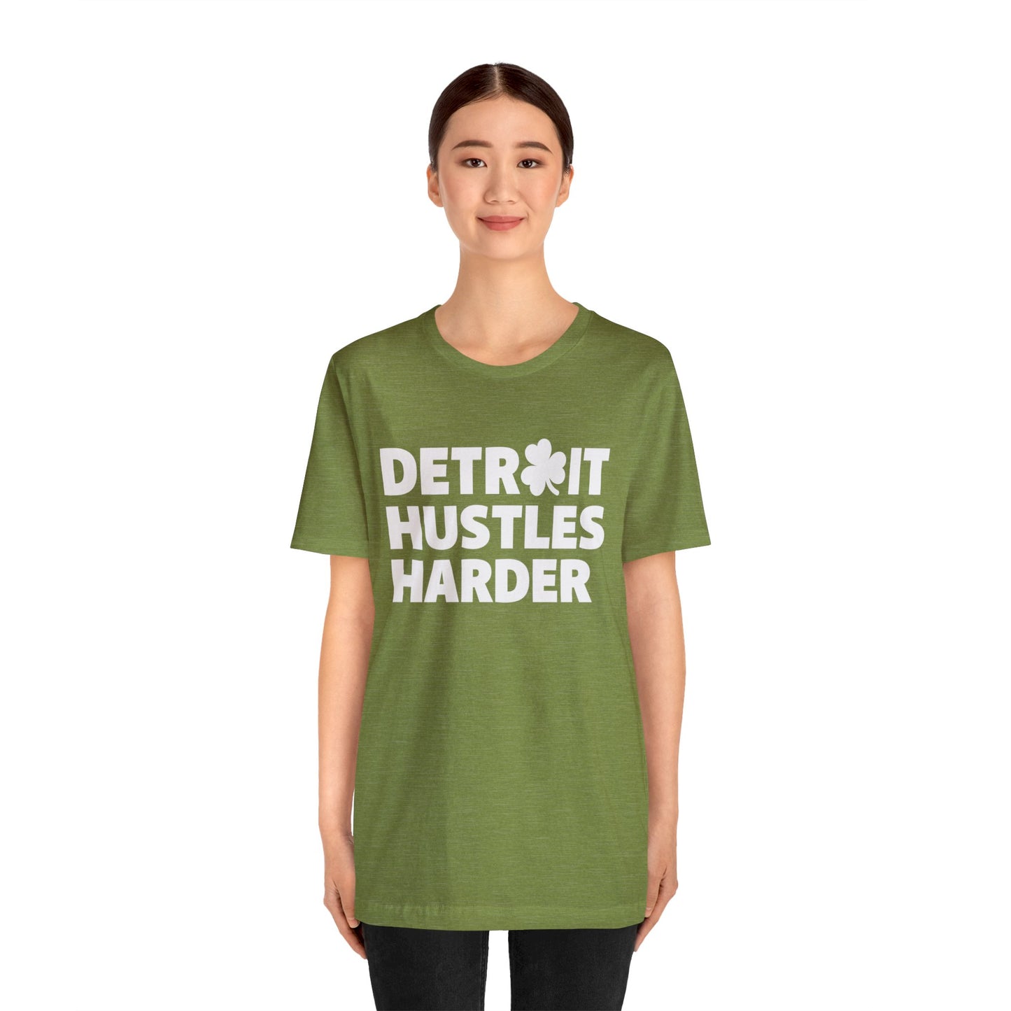 Detroit Hustles Harder Unisex Jersey Tee: Wear Your Hustle with Pride