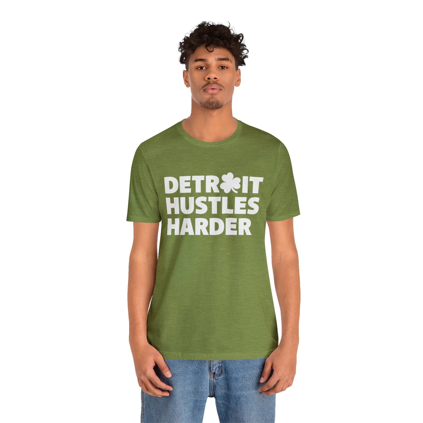 Detroit Hustles Harder Unisex Jersey Tee: Wear Your Hustle with Pride