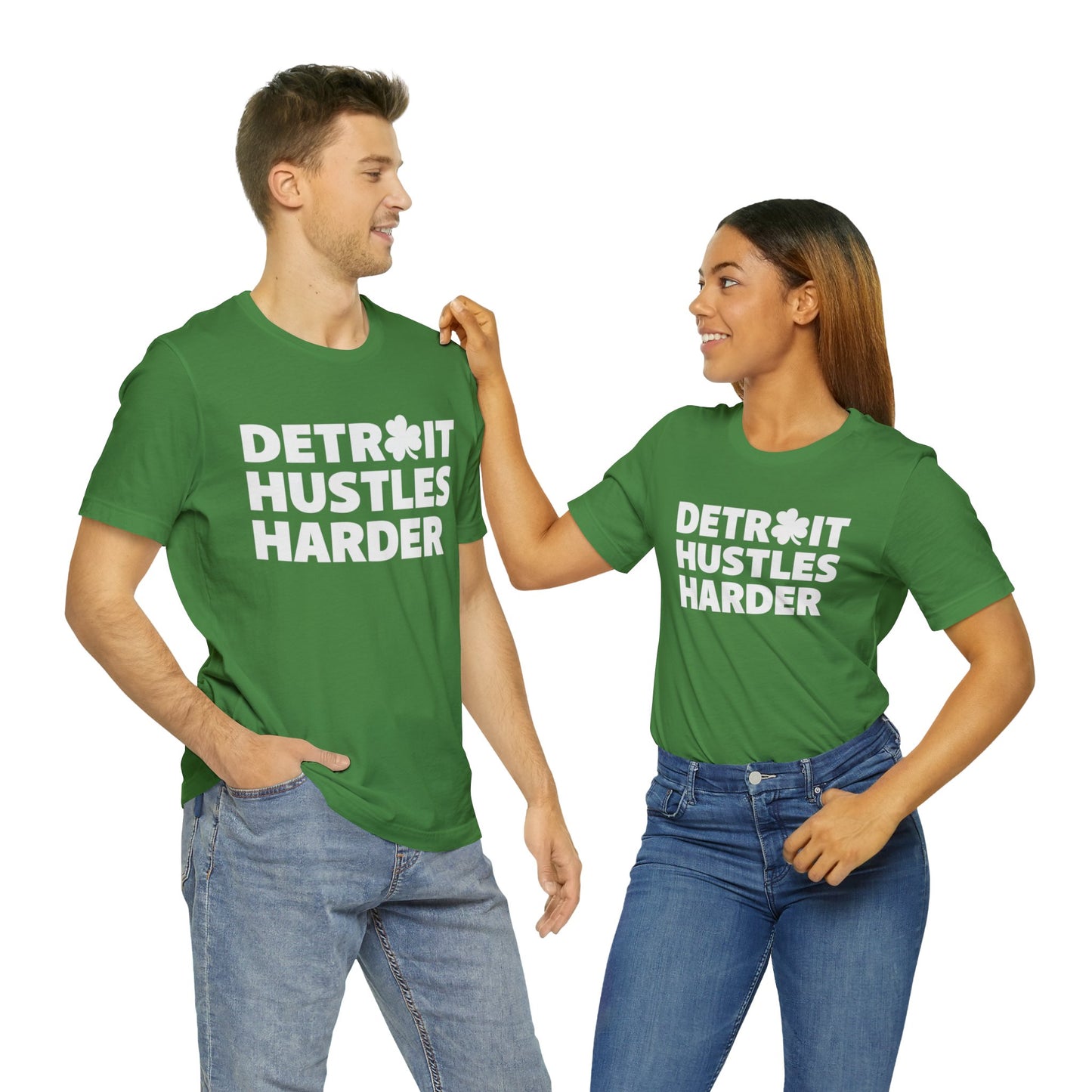 Detroit Hustles Harder Unisex Jersey Tee: Wear Your Hustle with Pride