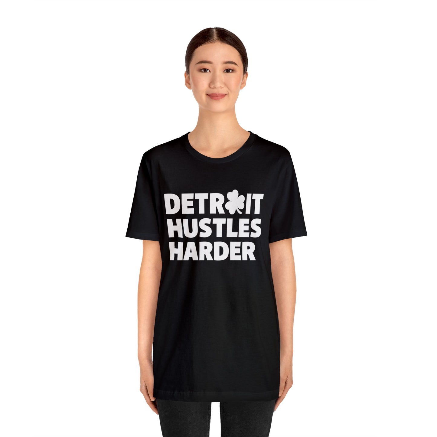 Detroit Hustles Harder Unisex Jersey Tee: Wear Your Hustle with Pride