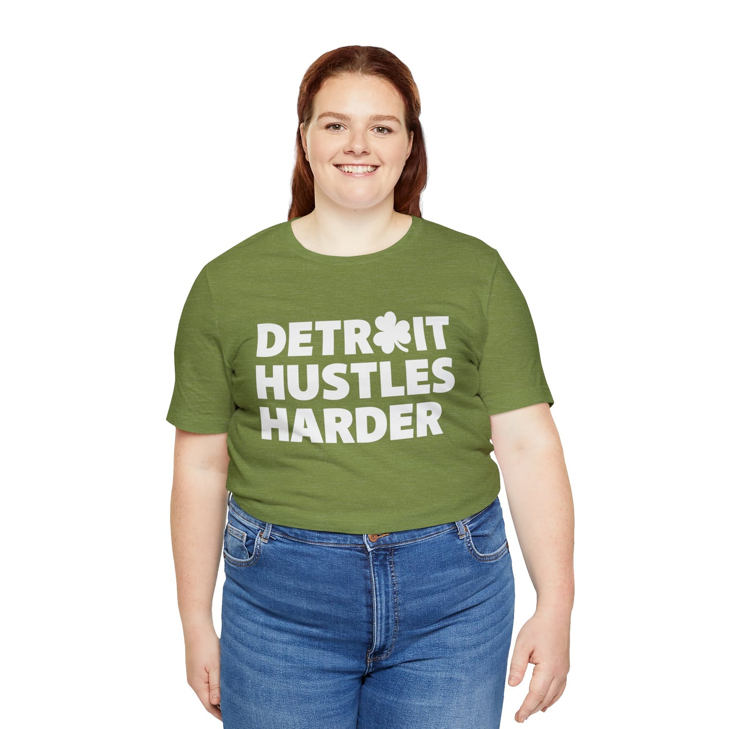 Detroit Hustles Harder Unisex Jersey Tee: Wear Your Hustle with Pride