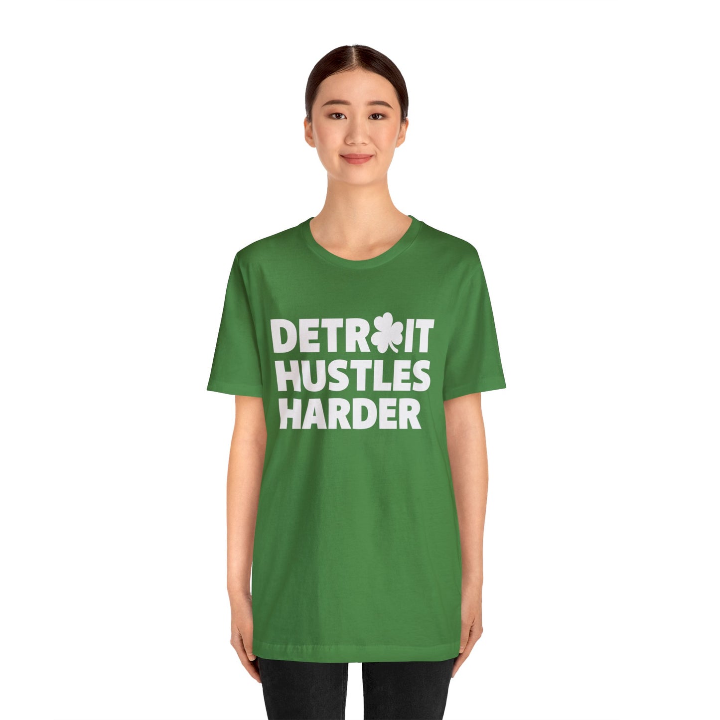 Detroit Hustles Harder Unisex Jersey Tee: Wear Your Hustle with Pride