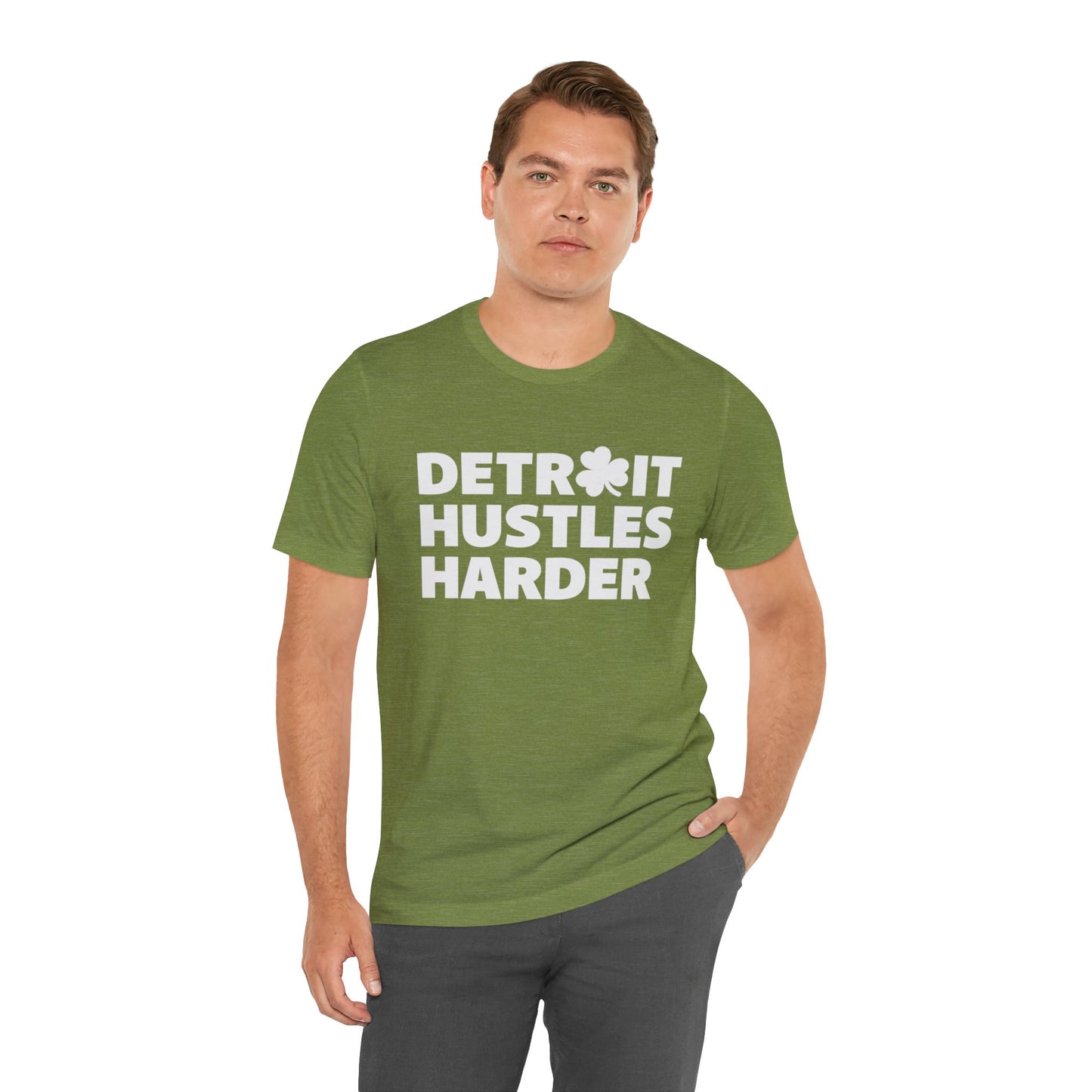 Detroit Hustles Harder Unisex Jersey Tee: Wear Your Hustle with Pride