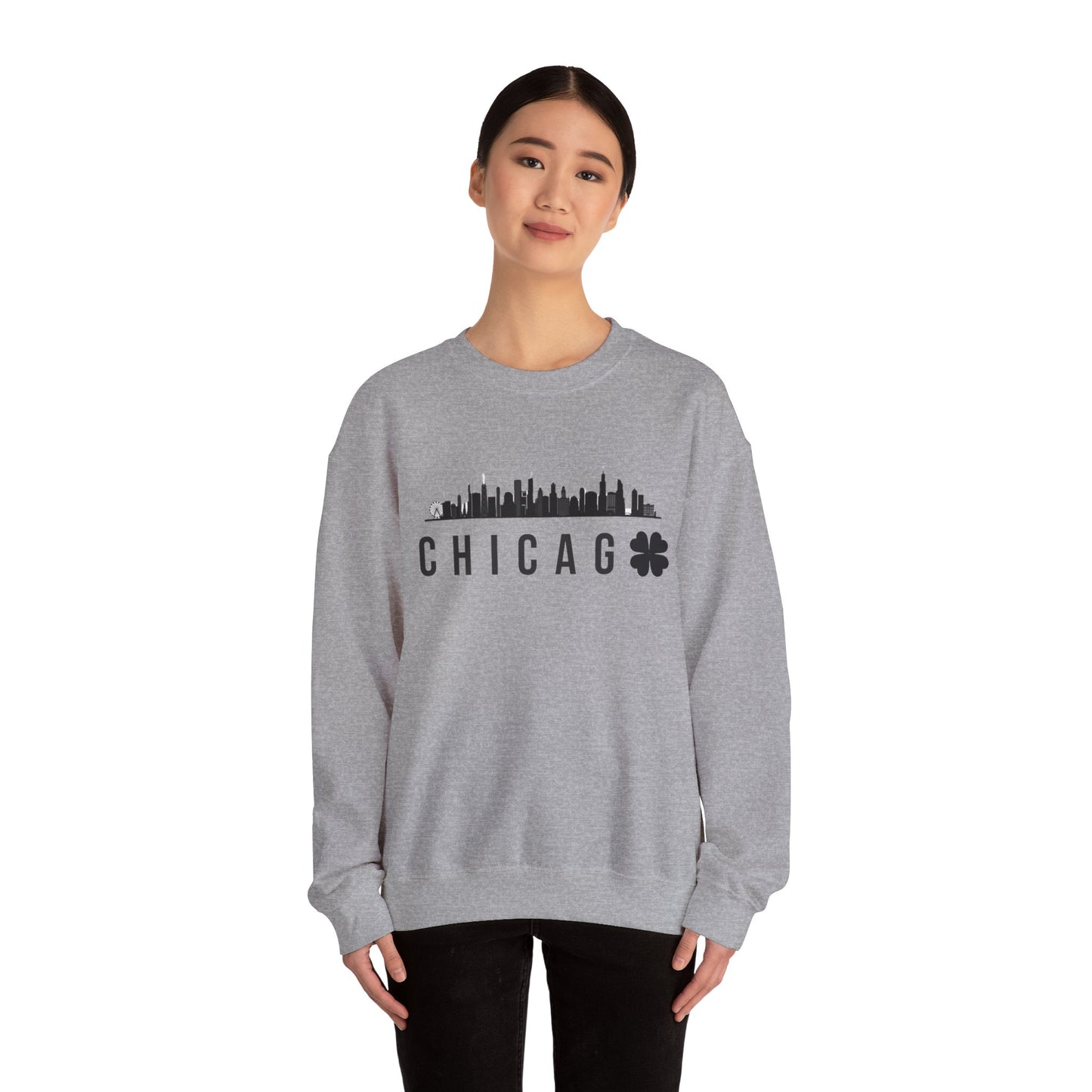 Saint Patrick's Day Chicago Skyline Crewneck Sweatshirt