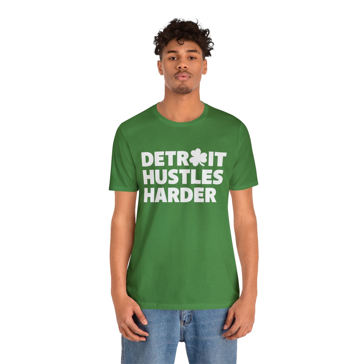 Detroit Hustles Harder Unisex Jersey Tee: Wear Your Hustle with Pride