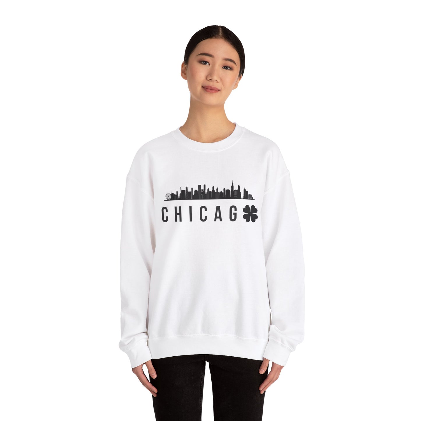 Saint Patrick's Day Chicago Skyline Crewneck Sweatshirt