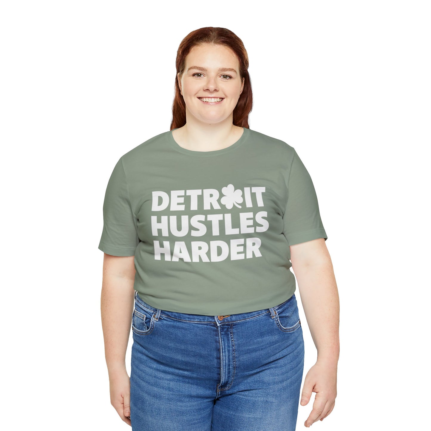 Detroit Hustles Harder Unisex Jersey Tee: Wear Your Hustle with Pride