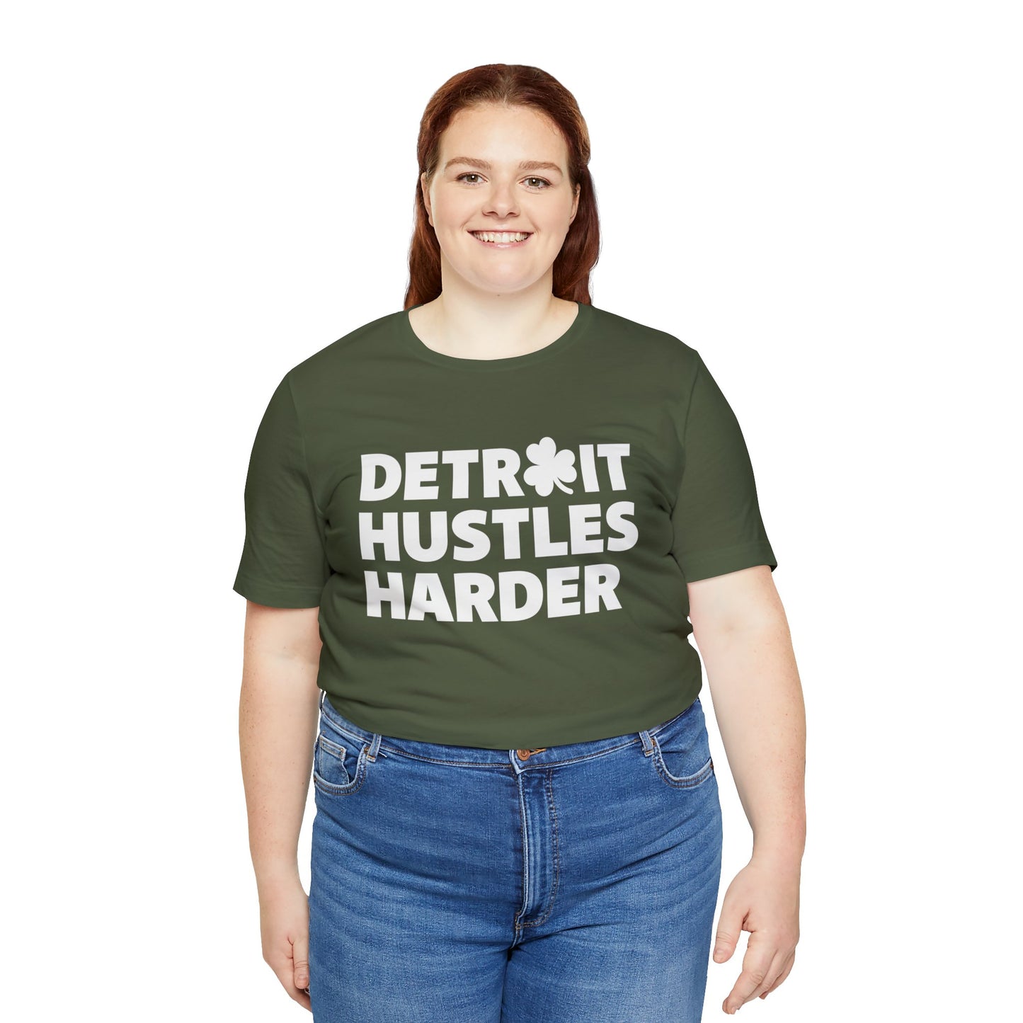 Detroit Hustles Harder Unisex Jersey Tee: Wear Your Hustle with Pride