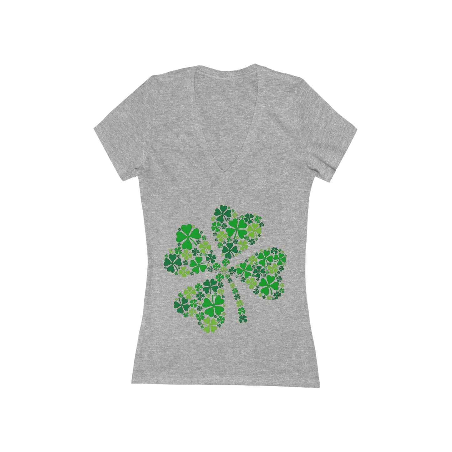 Lucky Charm Women's Deep V-Neck Tee: Embrace Fortune in Style