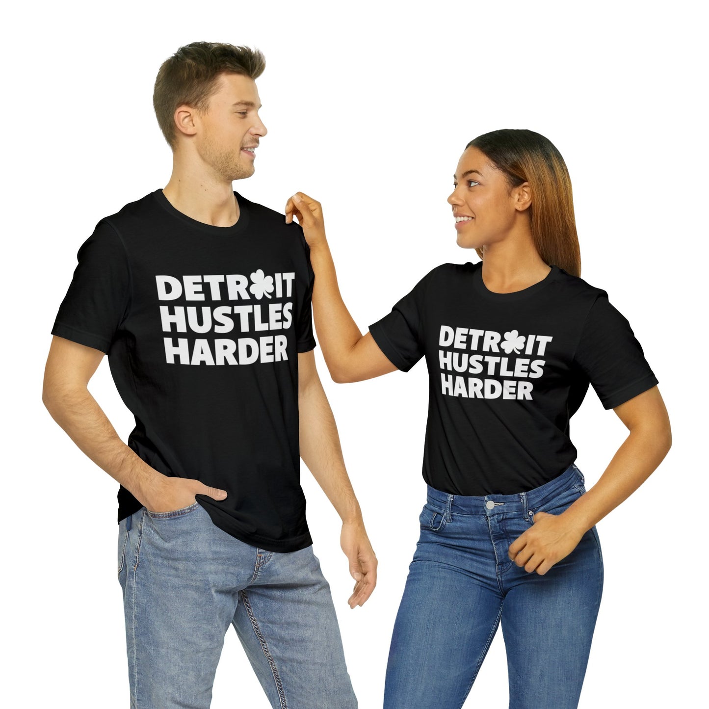 Detroit Hustles Harder Unisex Jersey Tee: Wear Your Hustle with Pride