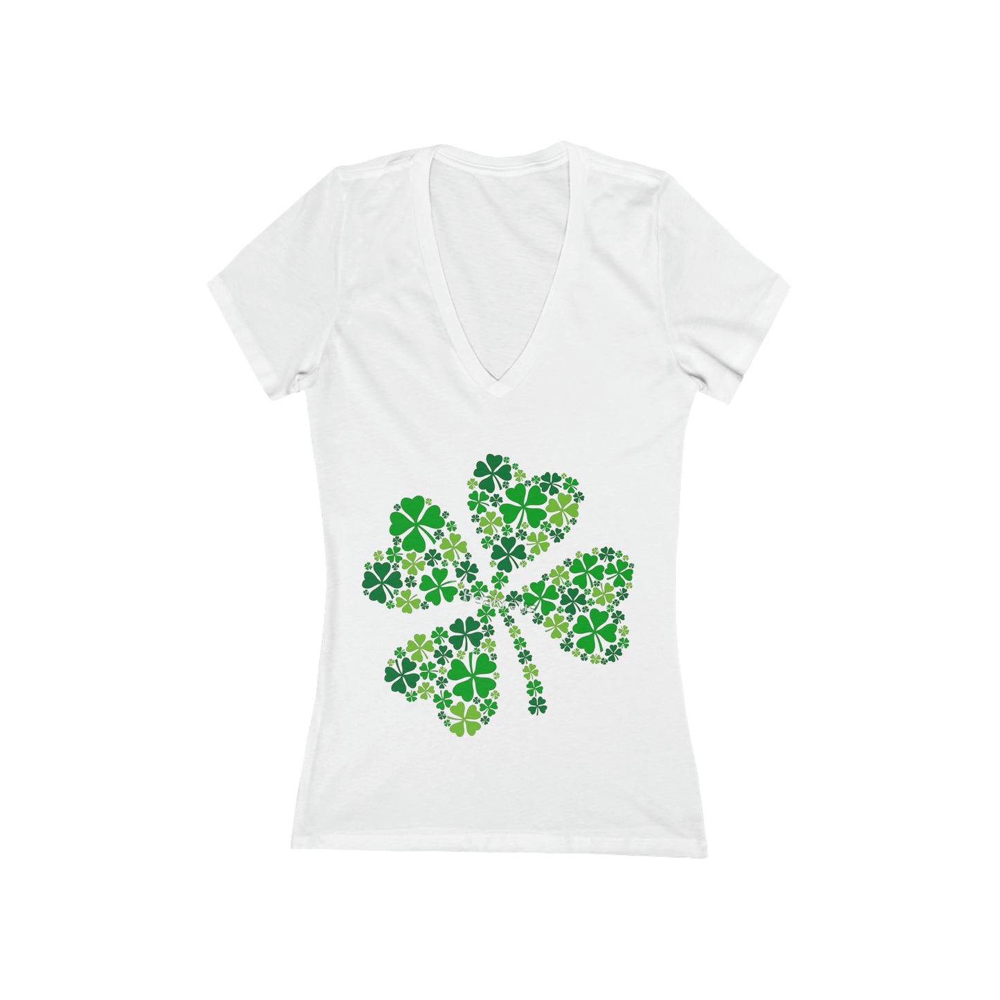 Lucky Charm Women's Deep V-Neck Tee: Embrace Fortune in Style