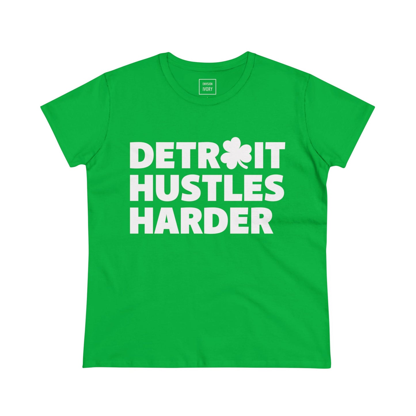 Detroit Hustles Harder Women's Tee: Embrace the Motor City Spirit