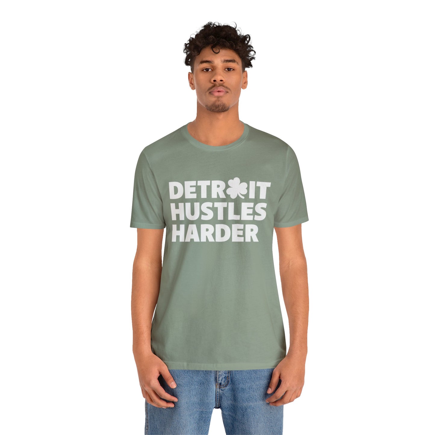 Detroit Hustles Harder Unisex Jersey Tee: Wear Your Hustle with Pride